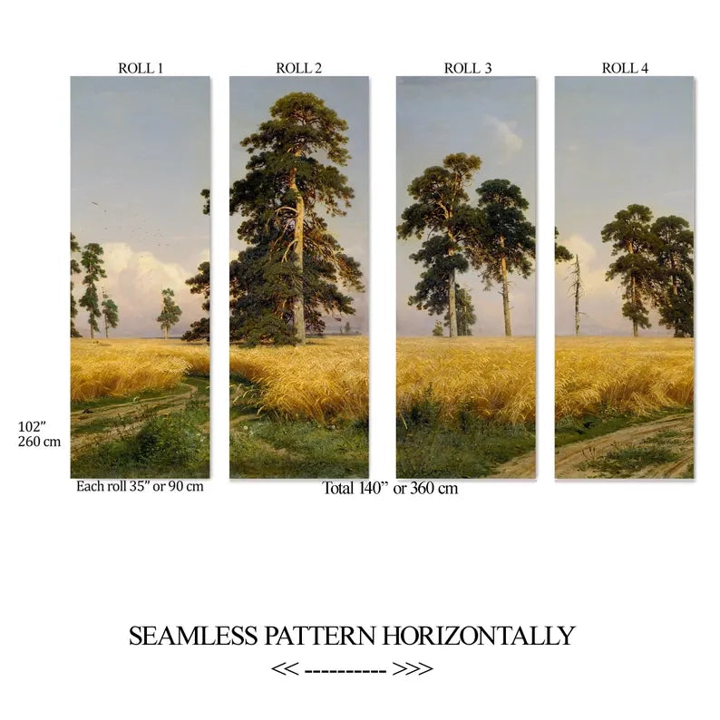 Carta da Parati Campo di Grano 360x260cm 9 mq
