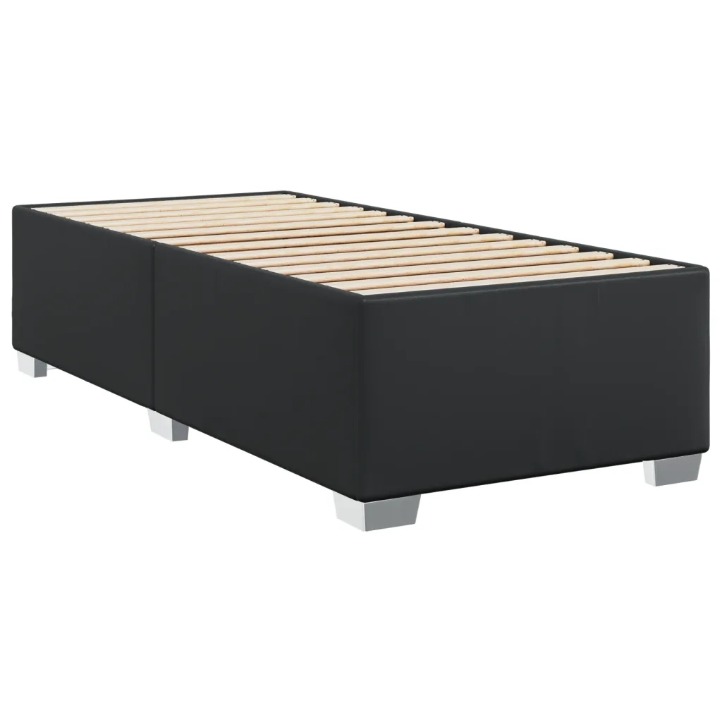 Giroletto a Molle con Materasso Nero 100x200 cm in Similpelle