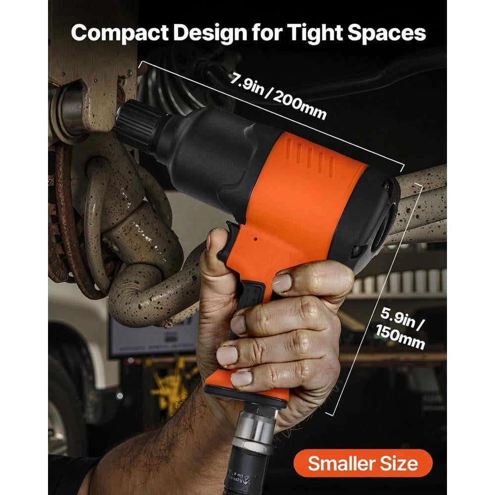 Pneumatic Impact Wrench, 12.7mm Drive, Up To 1490 Nm Reverse Torque, 7500 Rpm, 4-speed Setting & Pneumatic Air Gun For Car Repairs & Maintenance