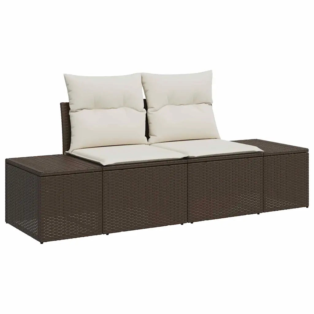 Set Divano da Giardino 9 pcs Marrone e Crema polyrattan 3349144