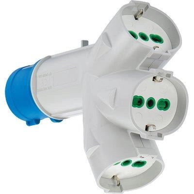 ADATTATORE TRIPLO SPINA BLU-16A+3 SCHUKO FME