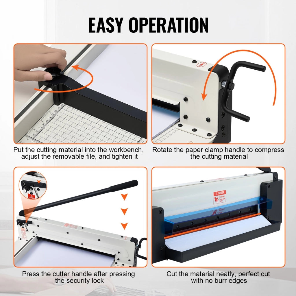 Taglierina per carta A3 STC430 in solido acciaio bianco, capacità 400 fogli 43,18 cm, robusta per ufficio e fai da te