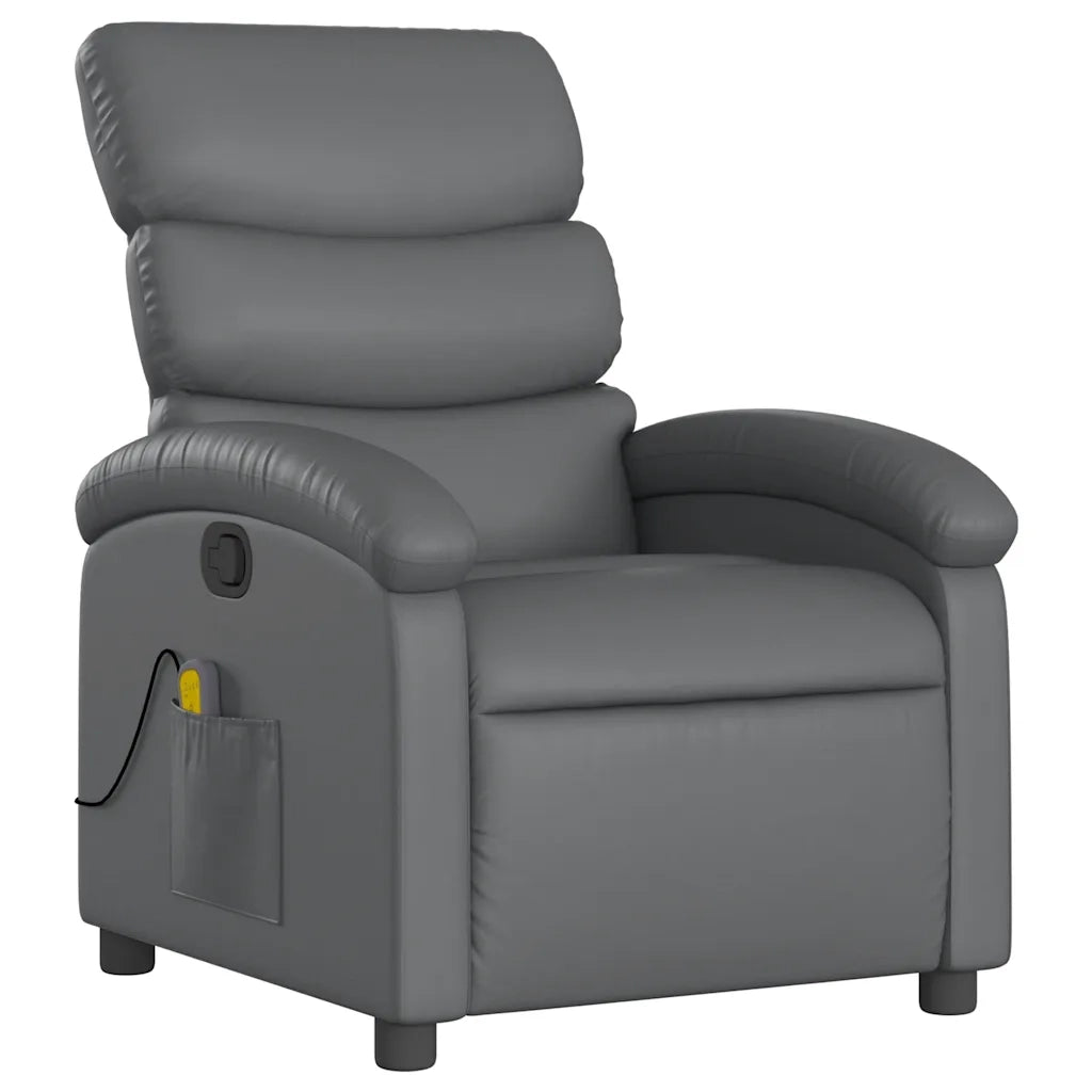 Fauteuil de massage inclinable Gris Similicuir
