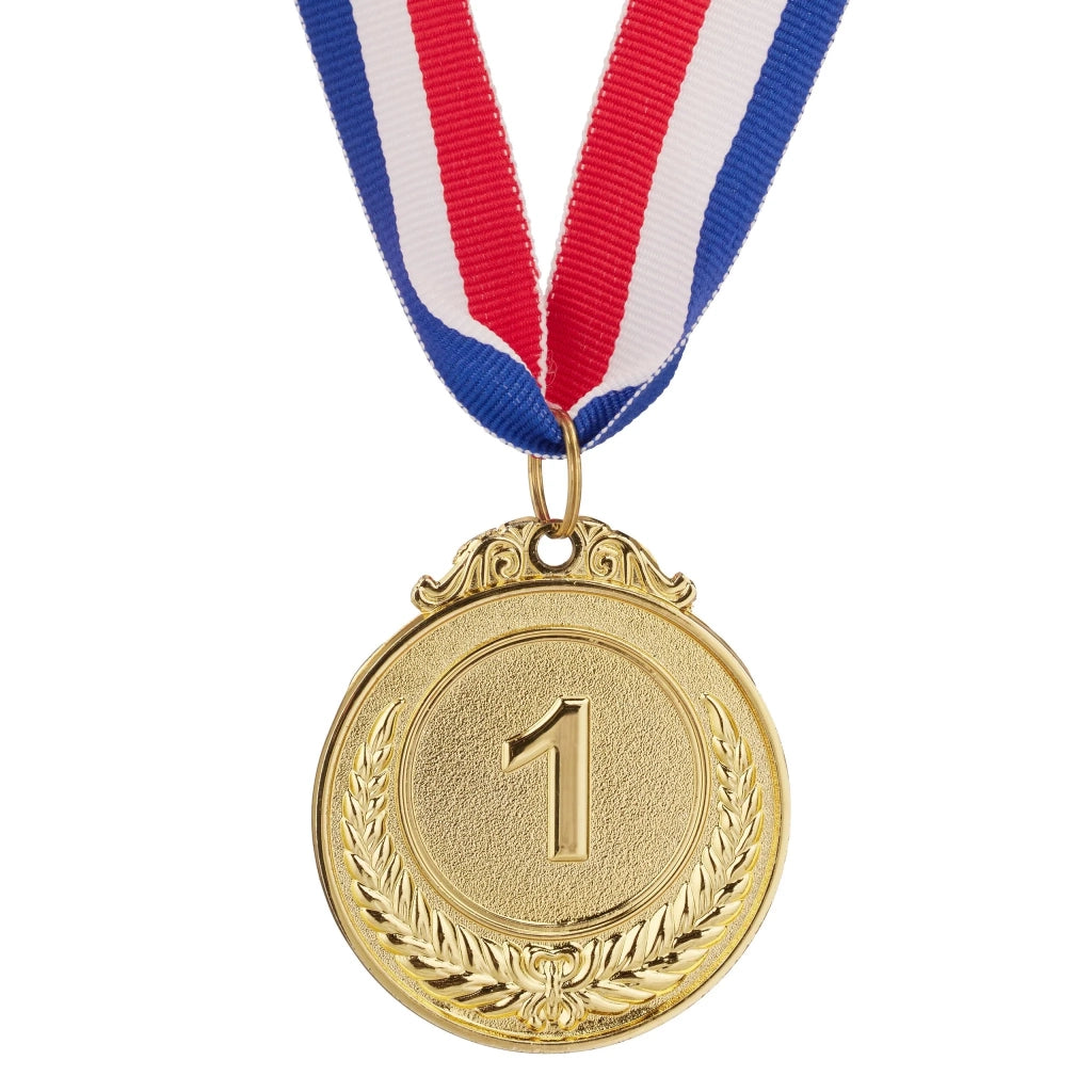 Lotto di 3 medaglie di ricompensa per bambini competizioni sportive 7 x 7 cm in metallo dorato 13_0013472