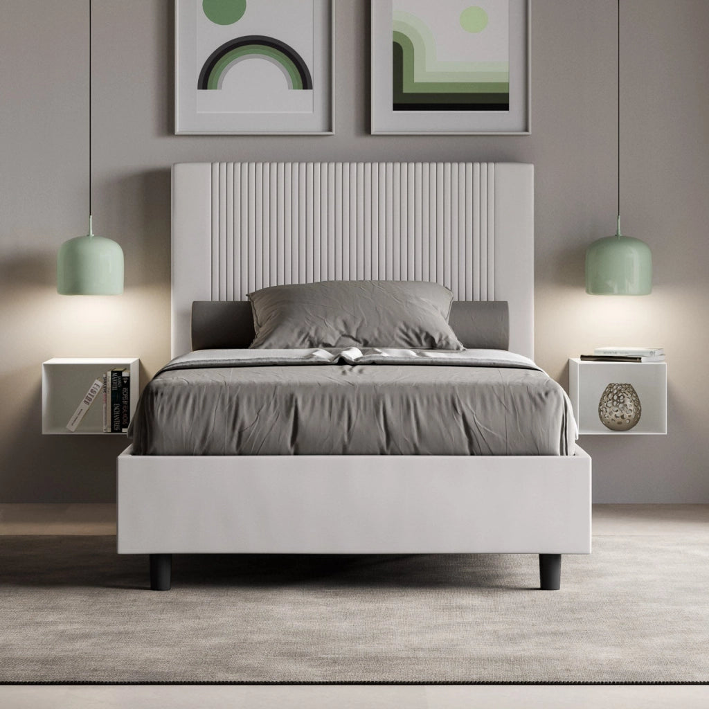 Letto Matrimoniale 160x190 cm con Rete Goya Bianco