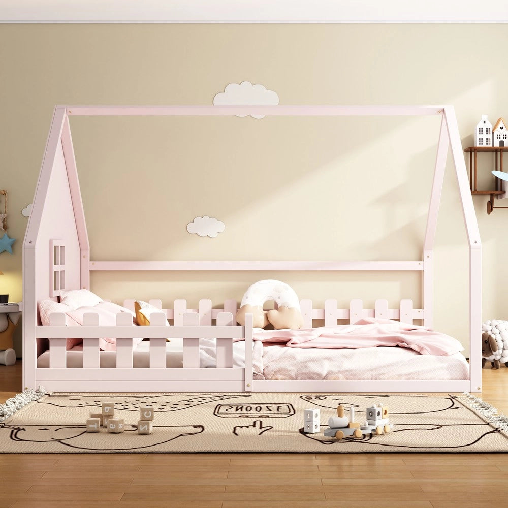 Letto Singolo per Bambini con Sponde ¨C MINIMAL ¨C Pino Rosa 140x200