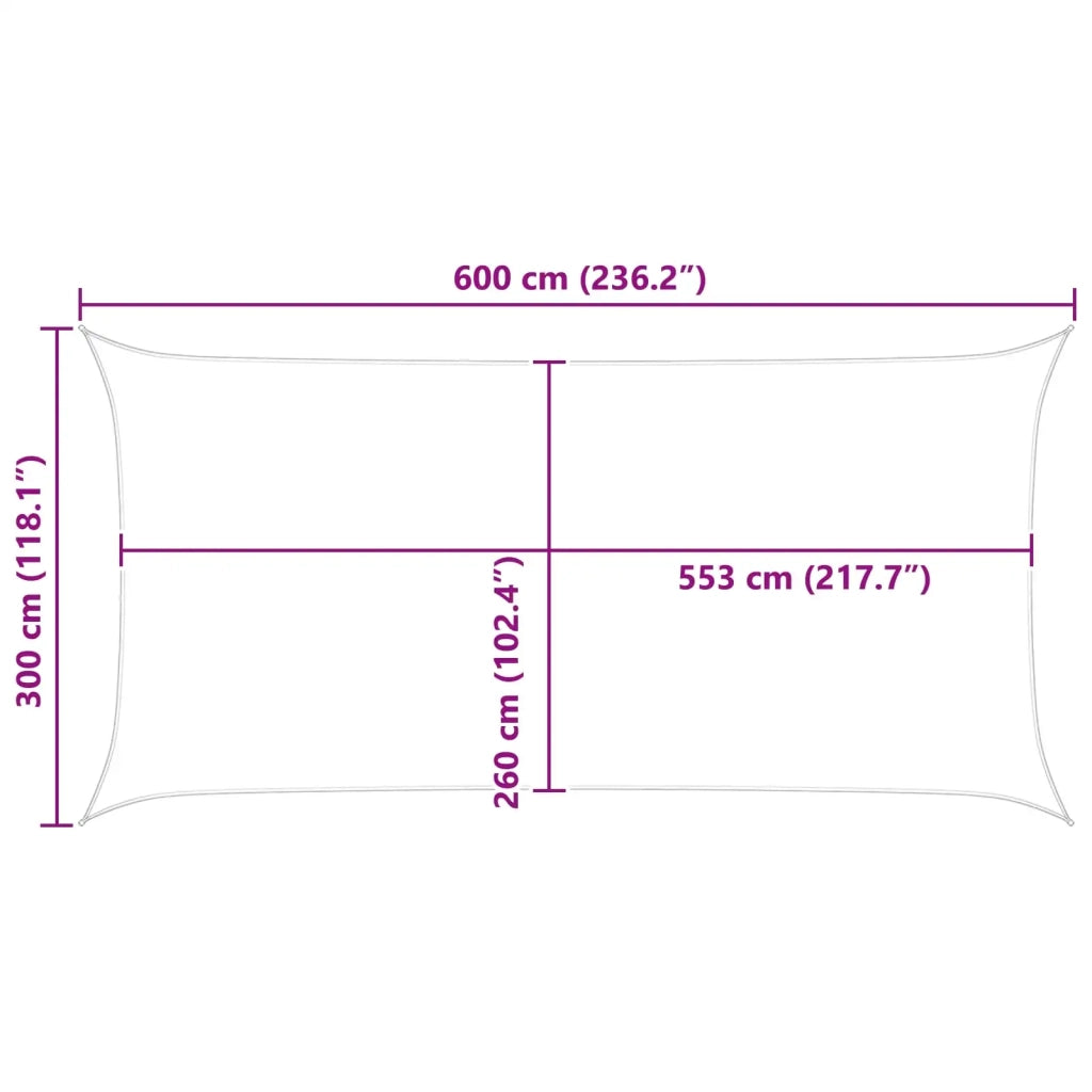 Vela Parasole | Telo Ombra | Vela da ombra solare Grigio chiaro e bianco 6 x 3 m