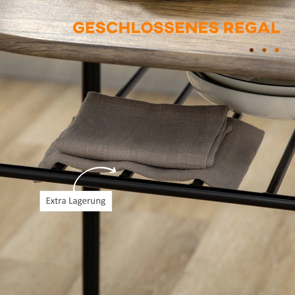 Set bistrot nero con tavolo e 2 sedie, ripiano inferiore