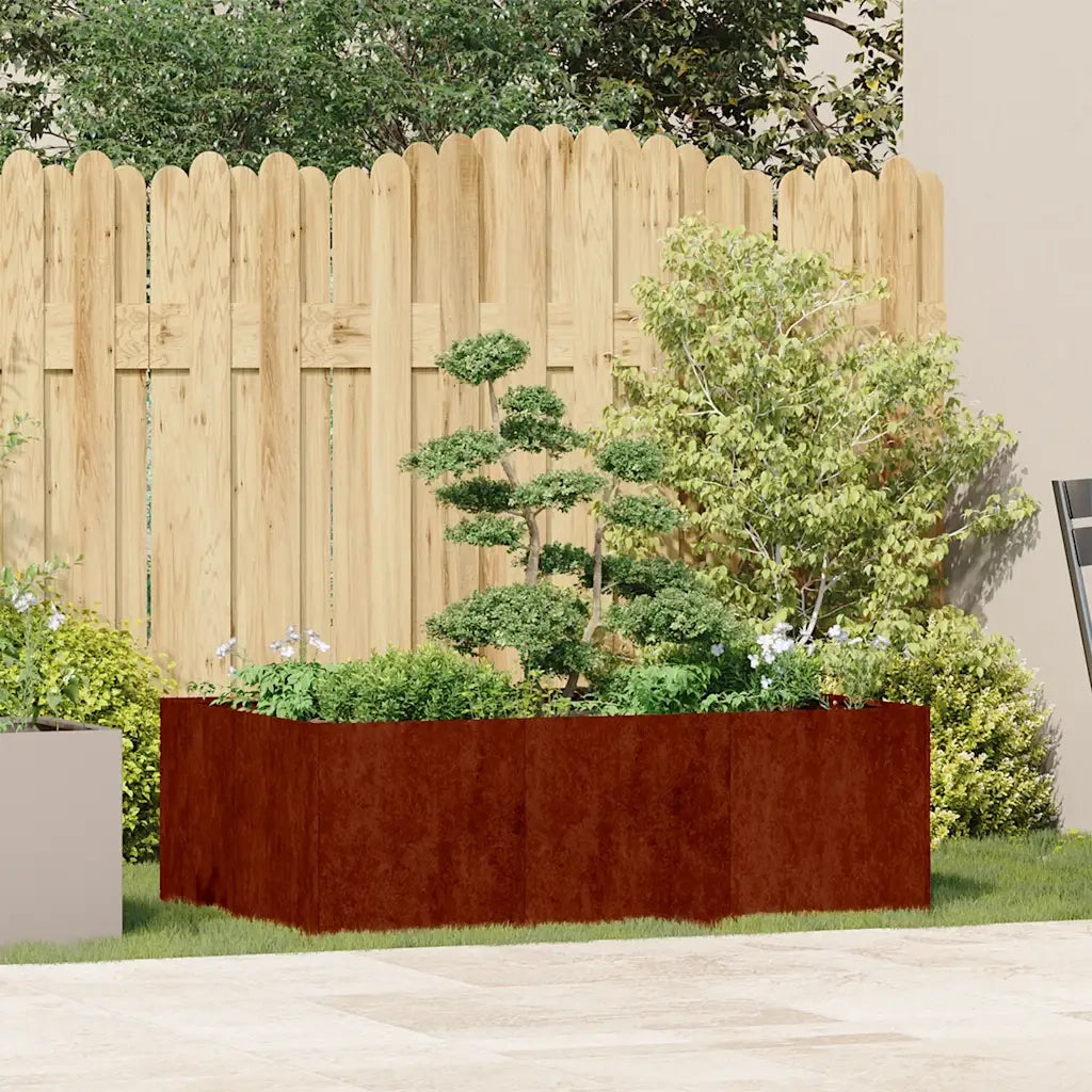 Fioriera Arrugginita 120x80x40 cm in Acciaio Corten 860751