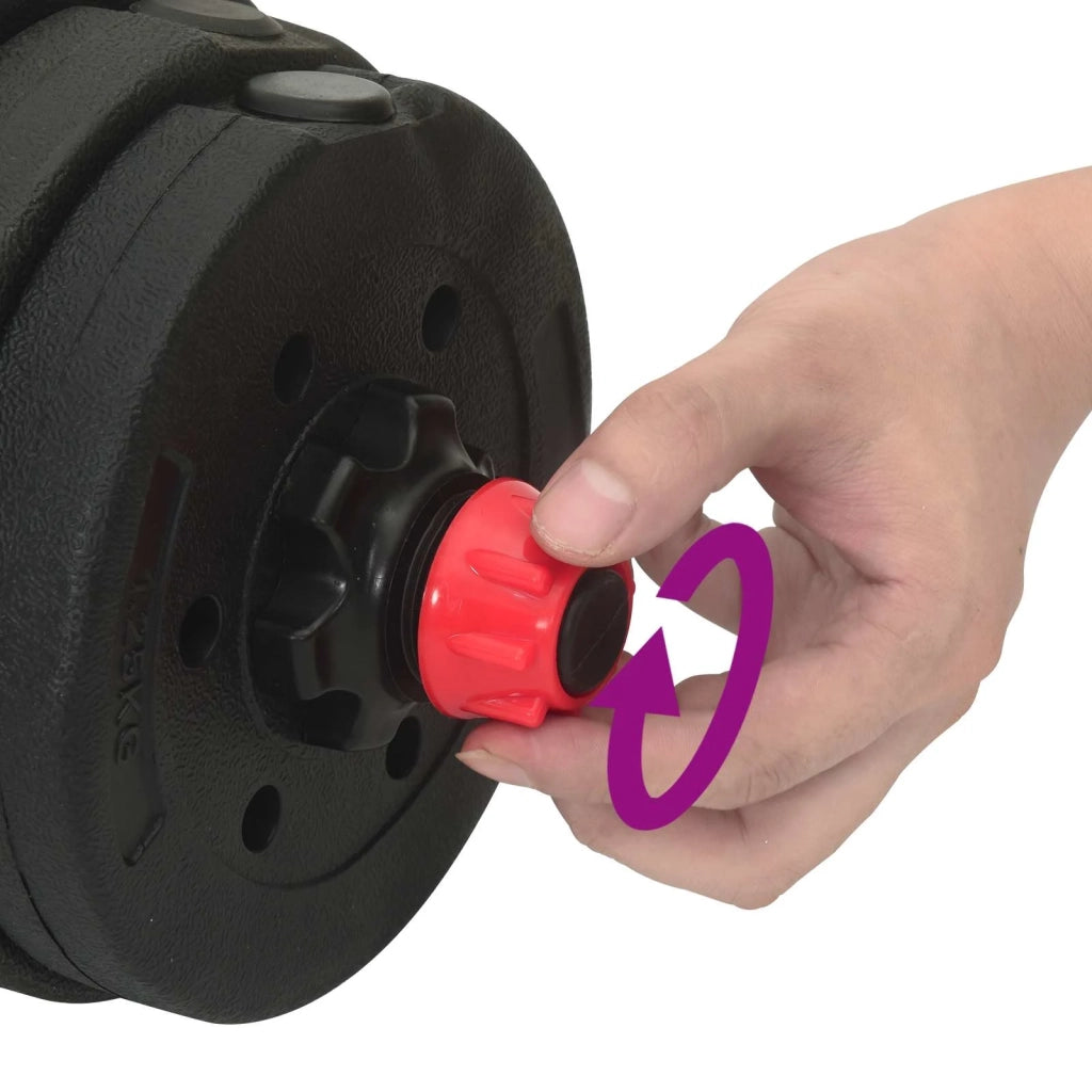 Set Manubri e Bilanciere 2-in-1 30 kg Nero e Rosso CFW8473130