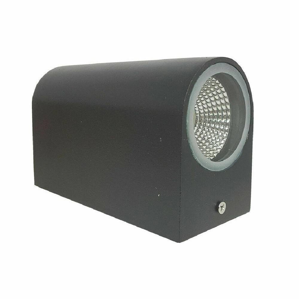 Trade Shop - Applique Doppia Luce Led 10w Nero Bianco Lampada Parete Up Down Faretto Esterno -
