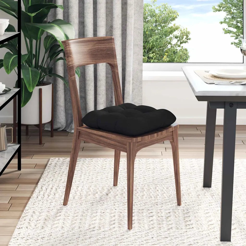 Cuscini per Seduta 4 pz | Cuscini per sedie Nero 40 x 40 cm Tessuto in Microfibra