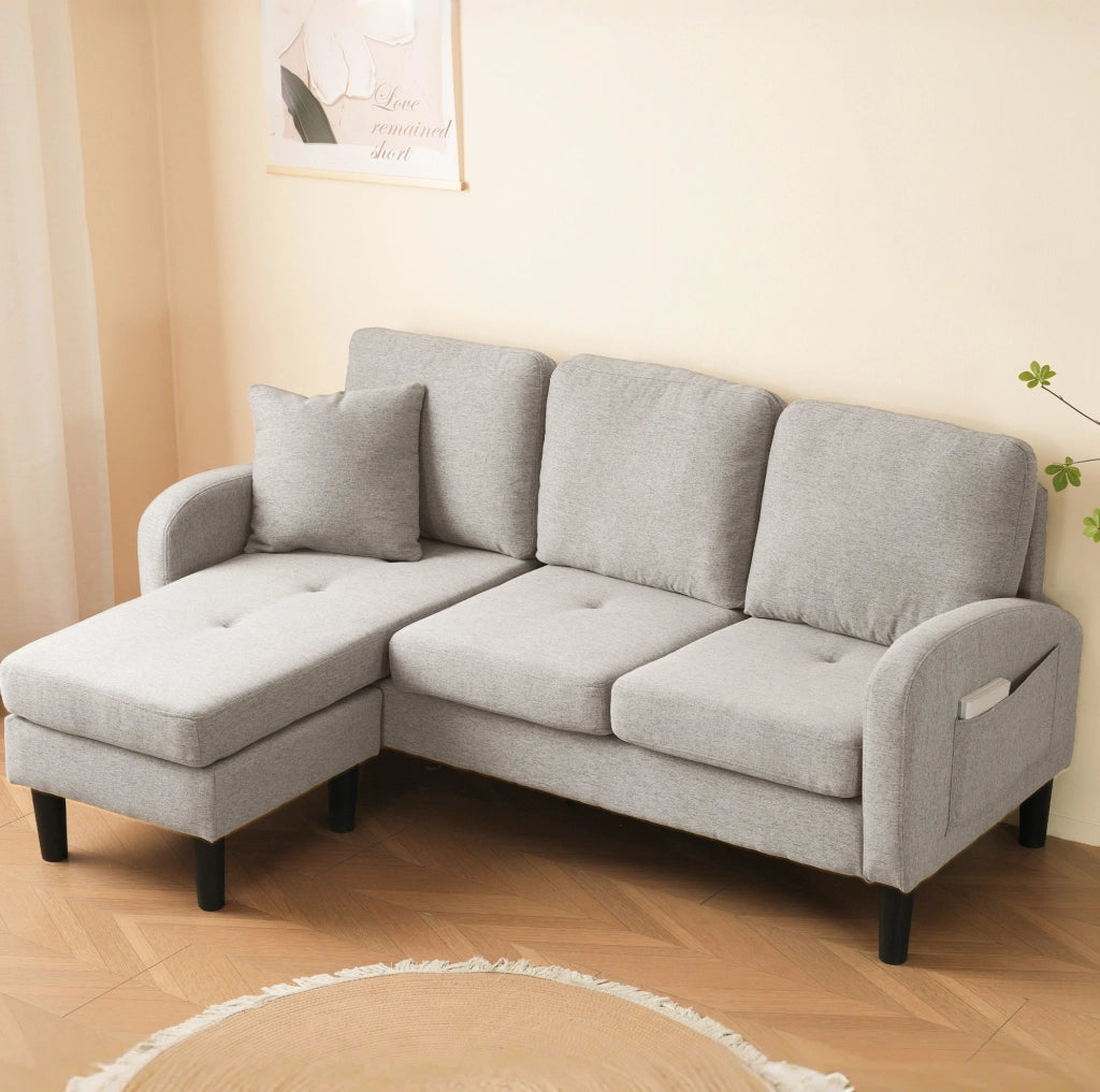 Divano angolare modulare 3 posti con chaise longue