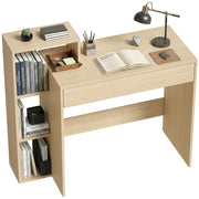 Scrivania PC con 3 Ripiani Aperti e Cassetto ¨C Minimal ¨C Legno 100x40x90 cm