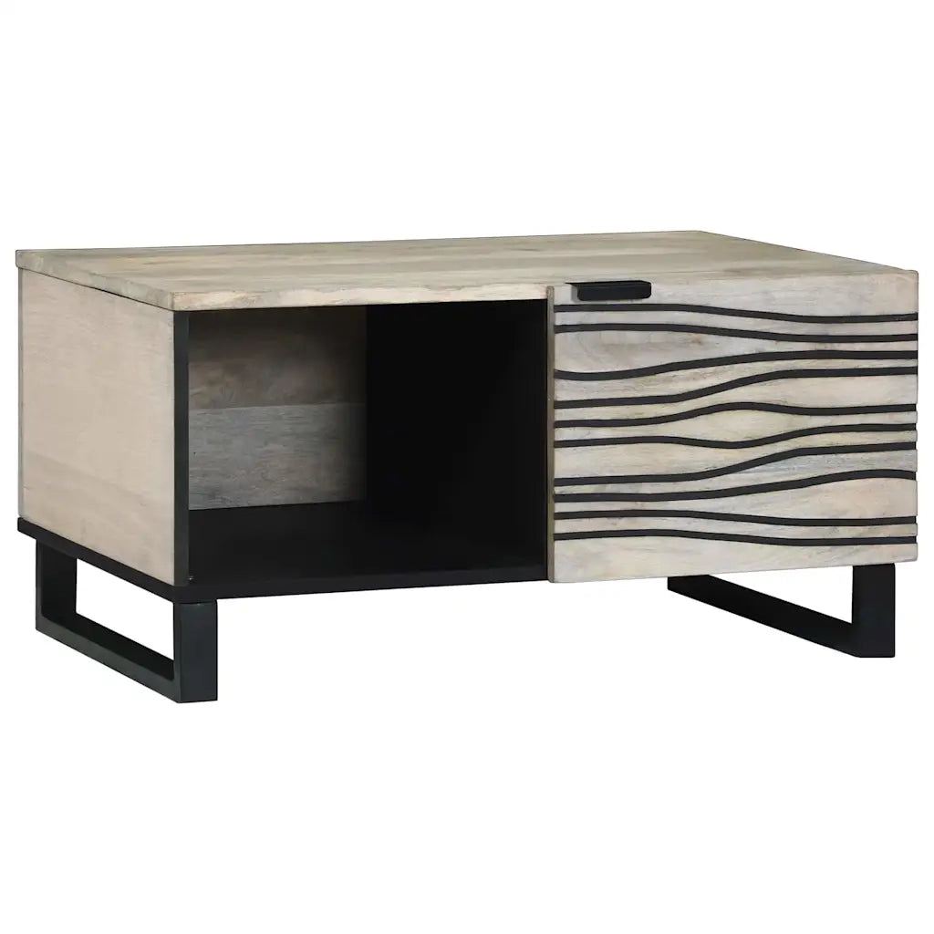 Tavolino da Salotto-Tavolino da soggiorno-Tavolo Beige e Nero 80 x 50 x 40 cm 801469
