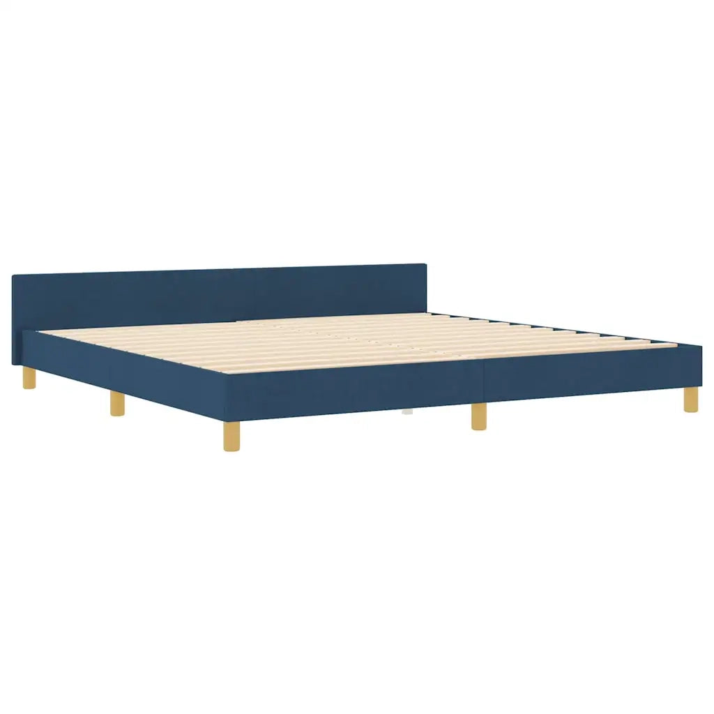 Struttura del letto con testiera Blu 200 x 200 cm Tessuto 3344682