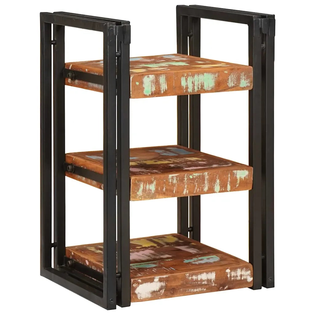 Comodino 2 pcs Marrone e Nero Legno massello di recupero 4016733