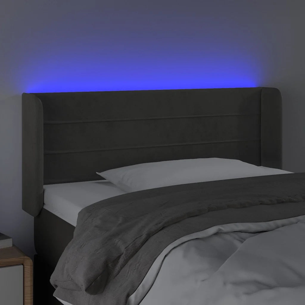 Testiera a LED Grigio Scuro 83x16x78/88 cm in Velluto 3123407
