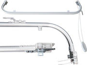 Binario Scorritenda da Soffitto in Alluminio Bianco, Curve Sporgenti 22cm, Movimento a Corda, Apertura Sinistra CM lunghezza 260cm