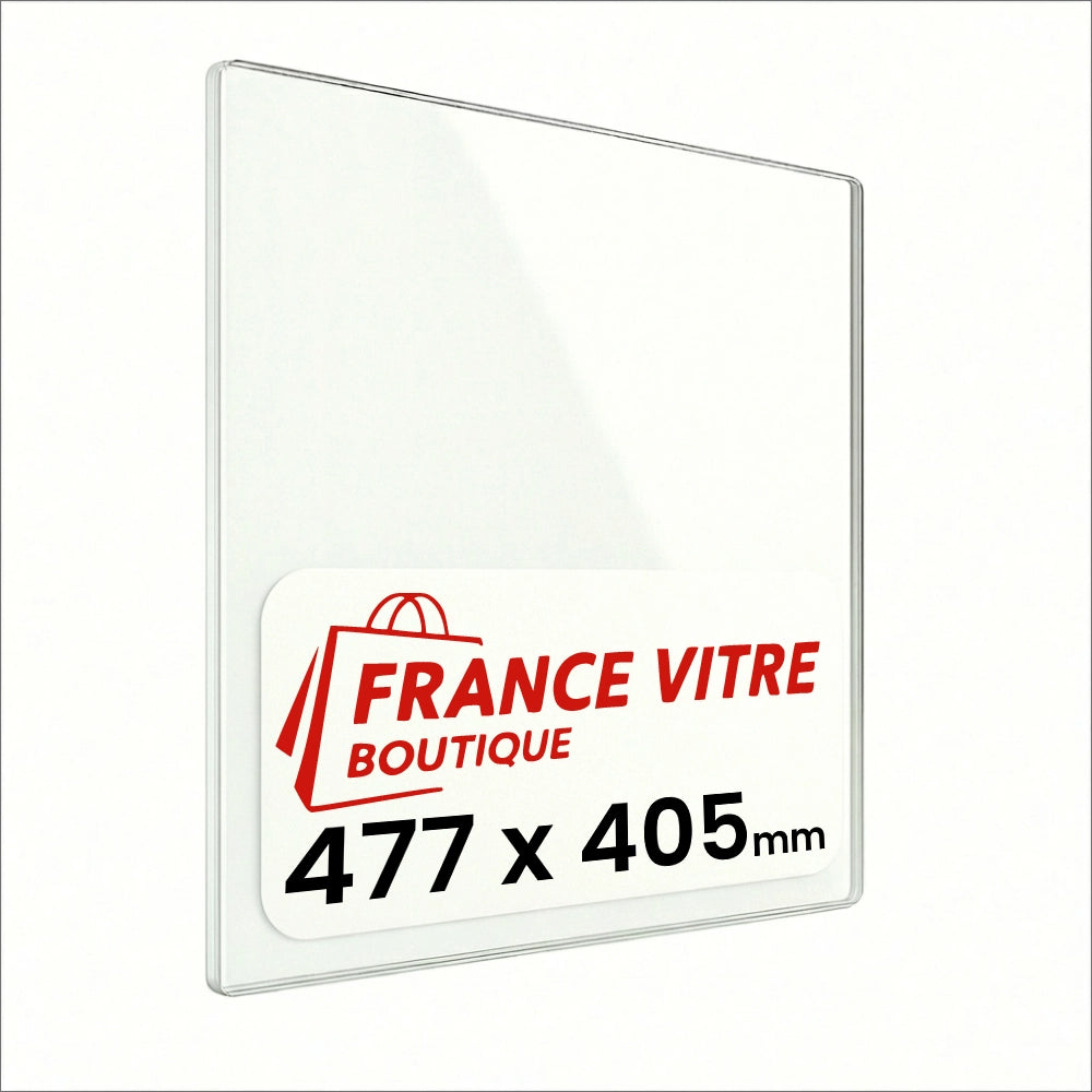 477 x 405 x 4 mm - Vetro per stufa a legna - vetro camino di ricambio - vetro per caminetto resistente al fuoco - France Vitre