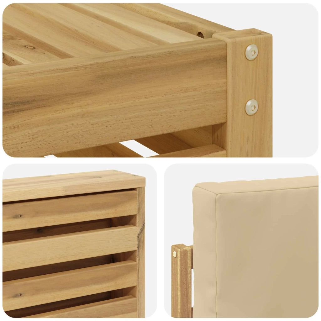 Set di divani da esterno 4 pcs Bianco e Beige 3391643