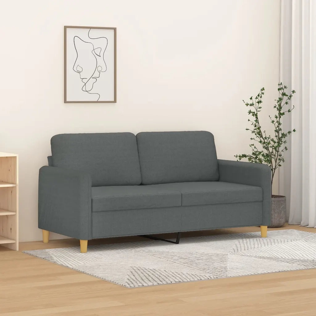 Divano a 2 Posti Grigio Scuro 140 cm in Tessuto 359479