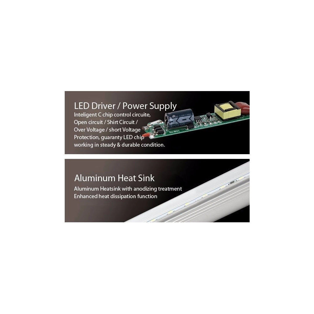 Trade Shop - Tubo T5 Neon Led 6 10 15 18 W Watt 30 60 90 120 Cm Luce Fredda Naturale Calda - -bianco Freddo  Copertura Opaca 90 Cm   -