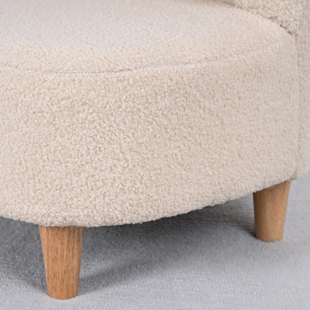Poltrona bambini con orecchie da orso ¨C Xylo ¨C tessuto peluche beige