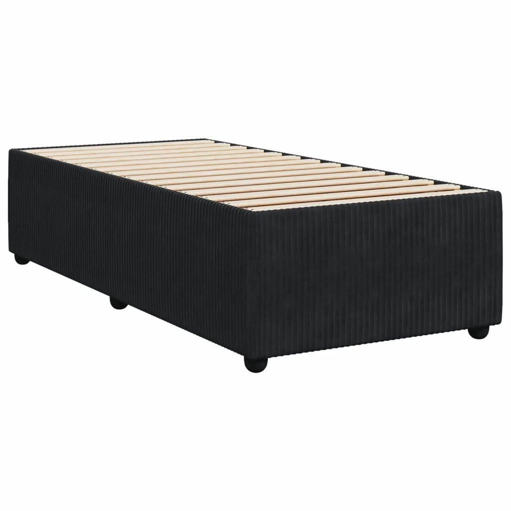Letto Box Spring LED con Materasso Nero 80 x 200 cm Velluto 3455953