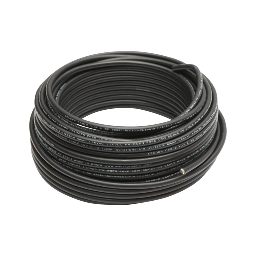 Rotolo di cavo per pannello solare 6mmx20m nero 1,5KV, H1Z2Z2-K Leader