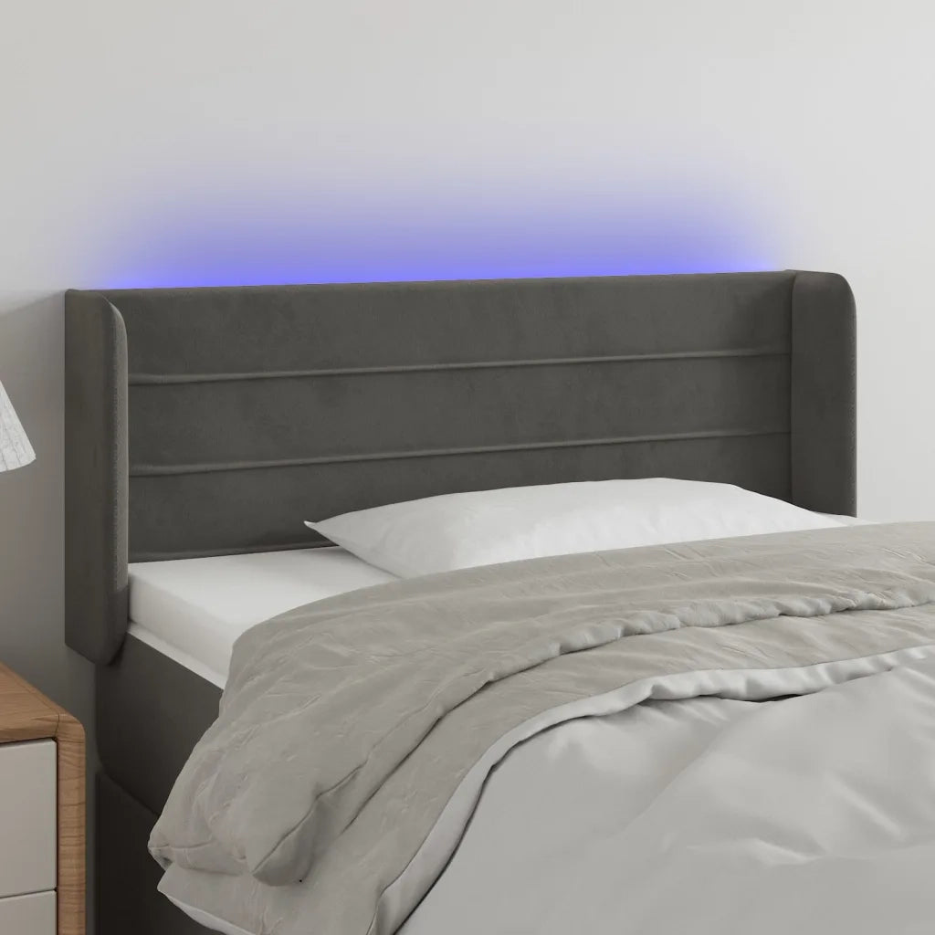 Testiera a LED Grigio Scuro 83x16x78/88 cm in Velluto 3123407