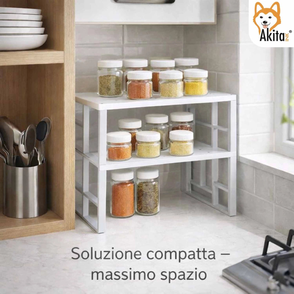 Akitaink Scaffale Portaspezie Set 3 Pz Organizzatori Cucina