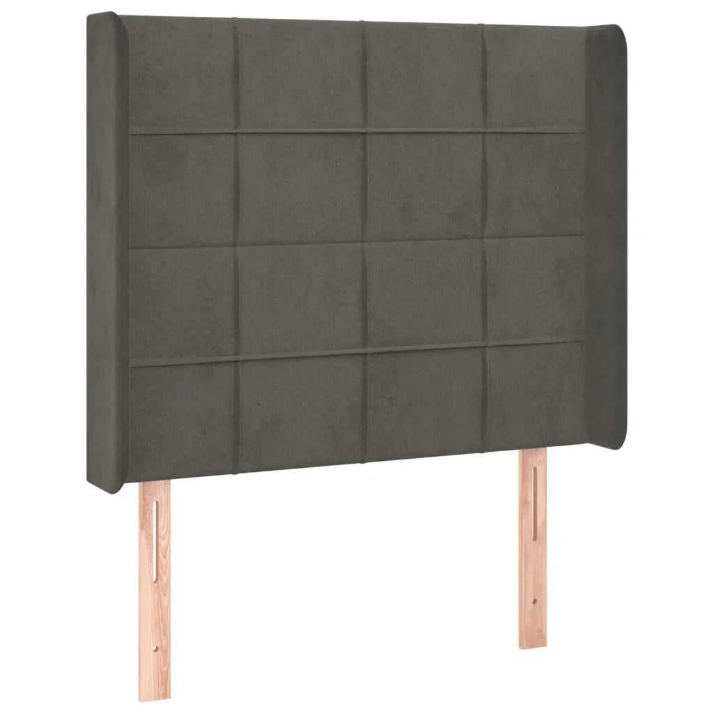 Testiera | Testata a LED Grigio Scuro 83x16x118/128 cm in Velluto