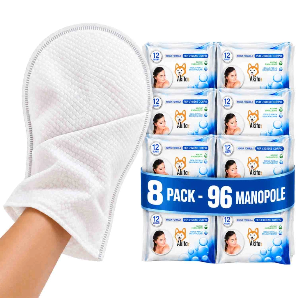 Akitaink Guanto Saponato Aloe e Camomilla 96 Manopole 8 Pack