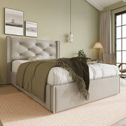 Letto singolo contenitore 90x200 cm grigio chiaro