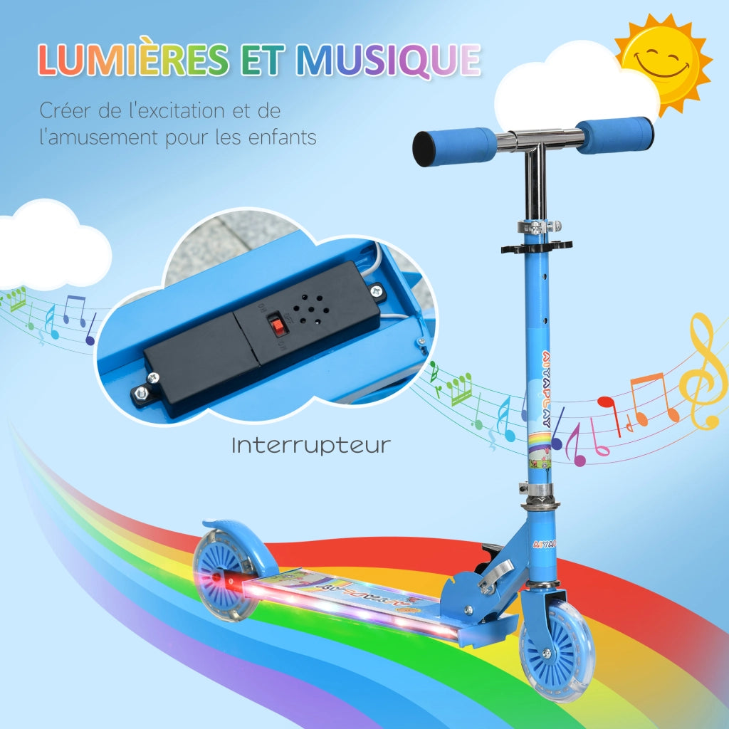 Trottinette per bambini pieghevole con ruote luminose ¨C Minimal ¨C 67x32x78 cm blu