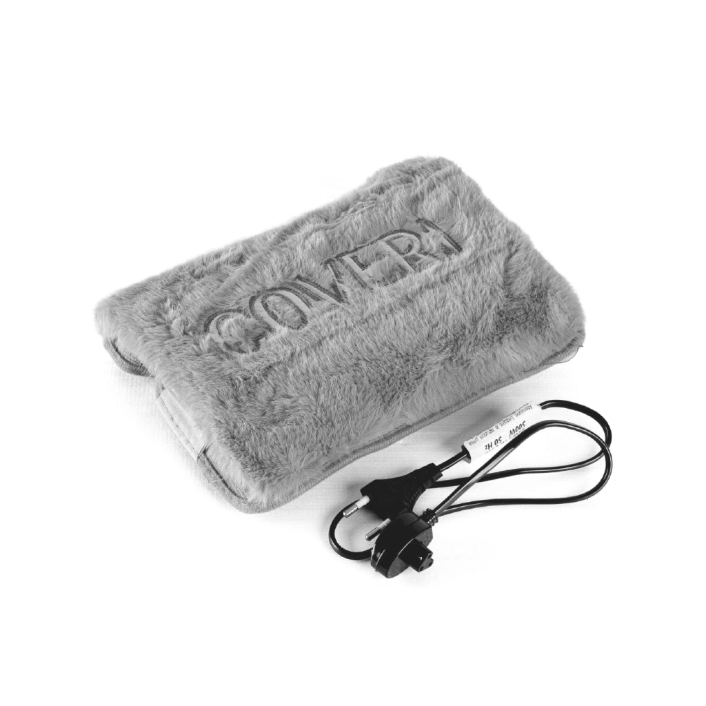 Borsa Acqua Calda Elettrica COVERI con 2 Tasche Scaldamani, Rivestimento Morbido e Soffice, Ricarica Rapida 15 Minuti, Scaldino Elettrico Riutilizzabile per Casa e Inverno Grigio