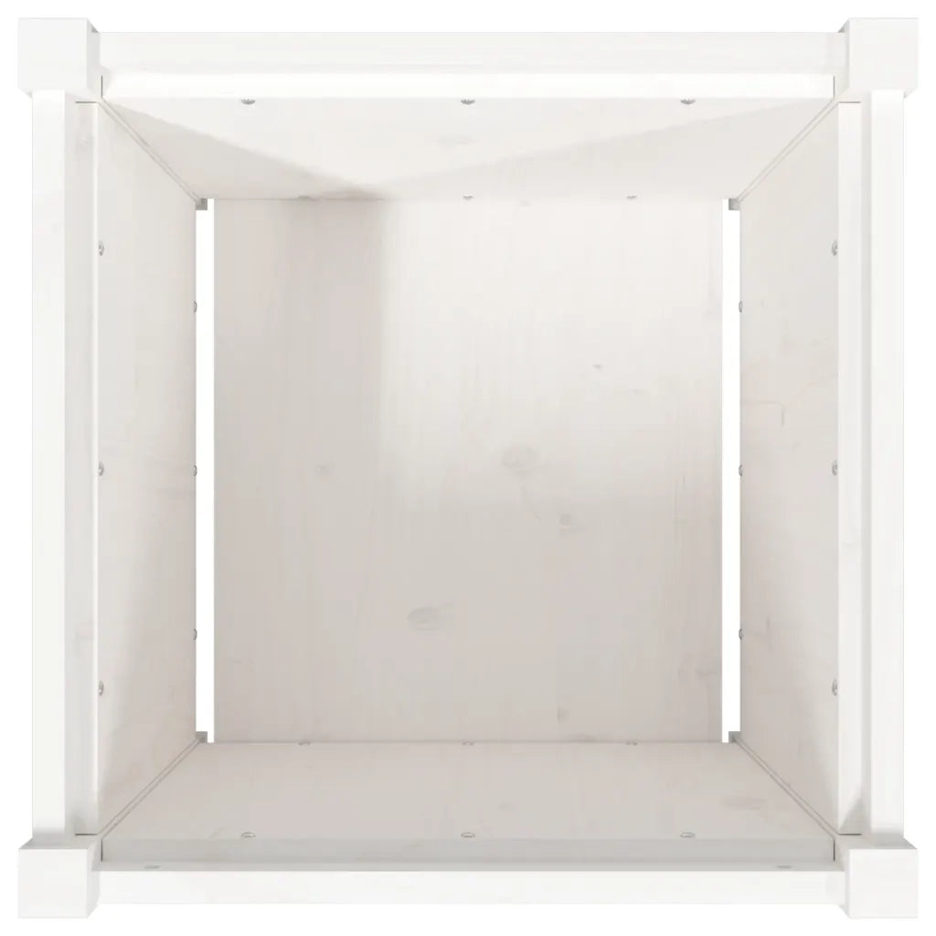 Fioriera | Cassetta per fiori | Vaso da Giardino Bianca 50x50x50 cm Legno Massello di Pino