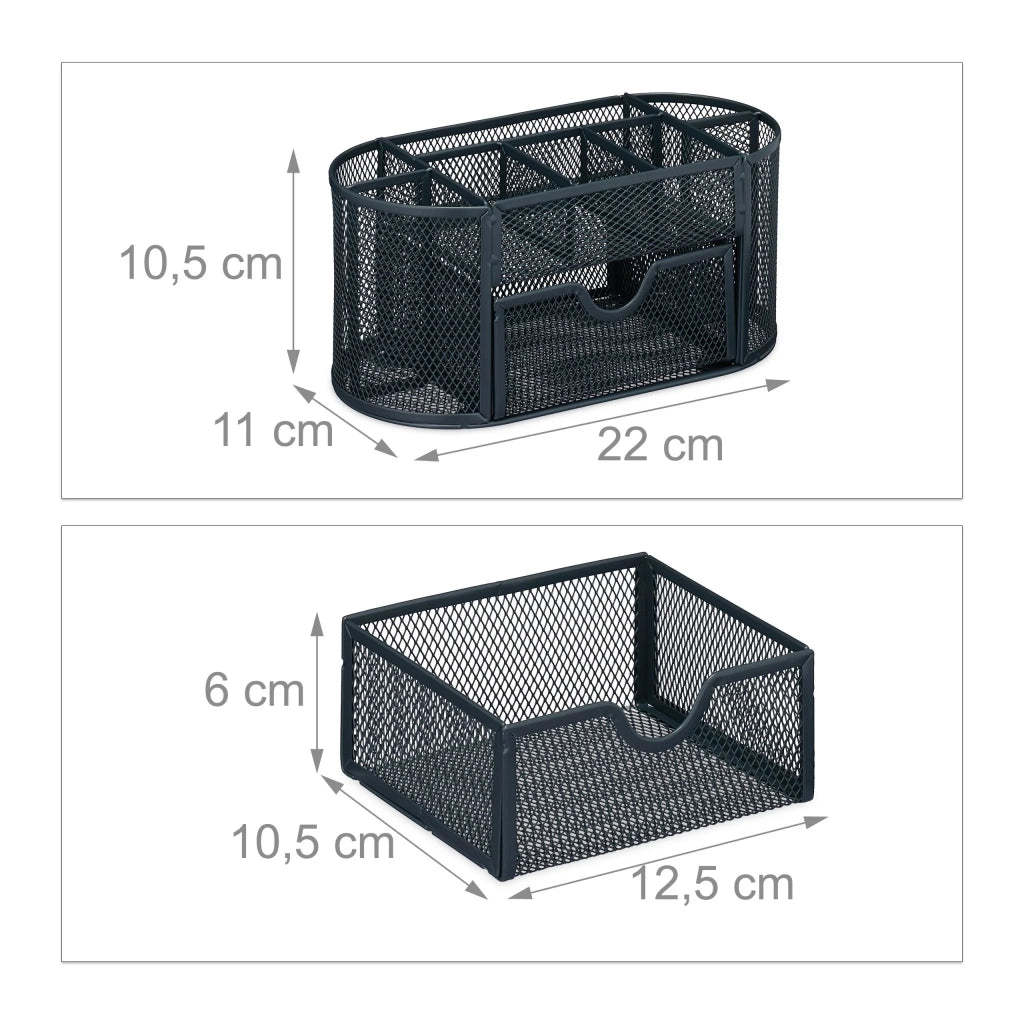 Organizer da scrivania a 9 scomparti pratico moderno portaoggetti decorativo 23 x 12 x 12 cm in acciaio antracite 13_0012710