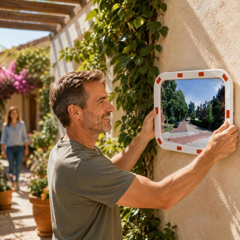 Convex Rectangular Traffic Mirror 40x60 Cm With Reflectors
