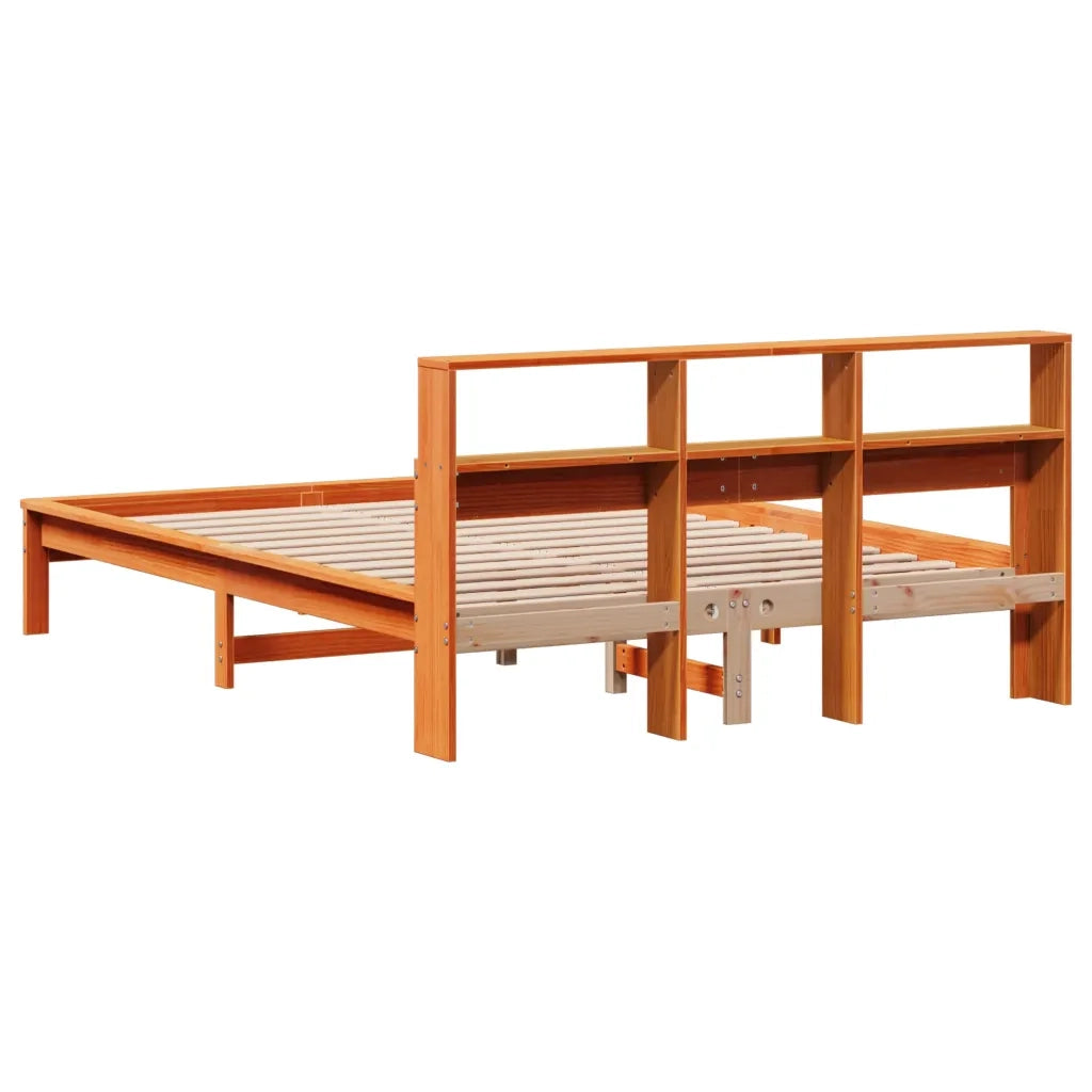 Letto senza Materasso-Struttura Letto Marrone Cera 135x190 cm in Legno di Pino 282641