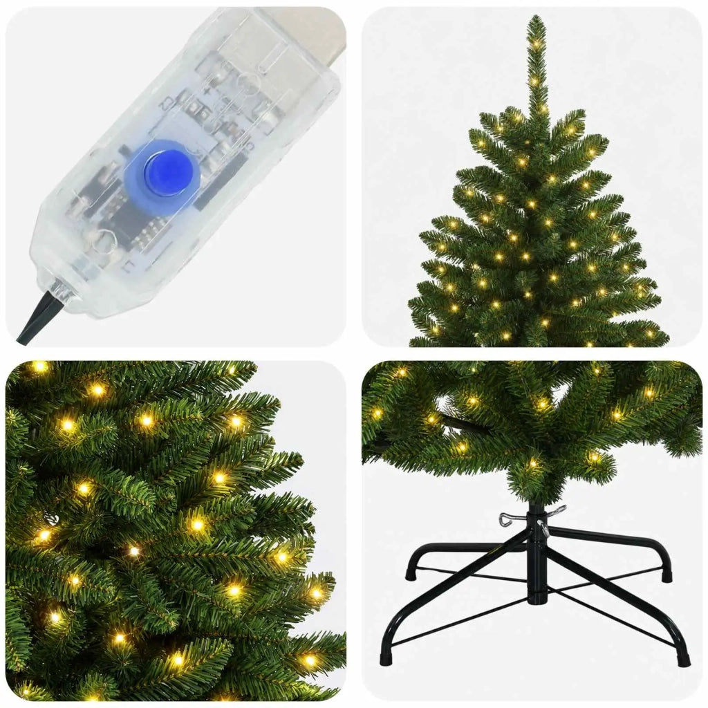 Albero di Natale Artificiale con Rami Pieghevoli 240 cm 600 LED 42054574