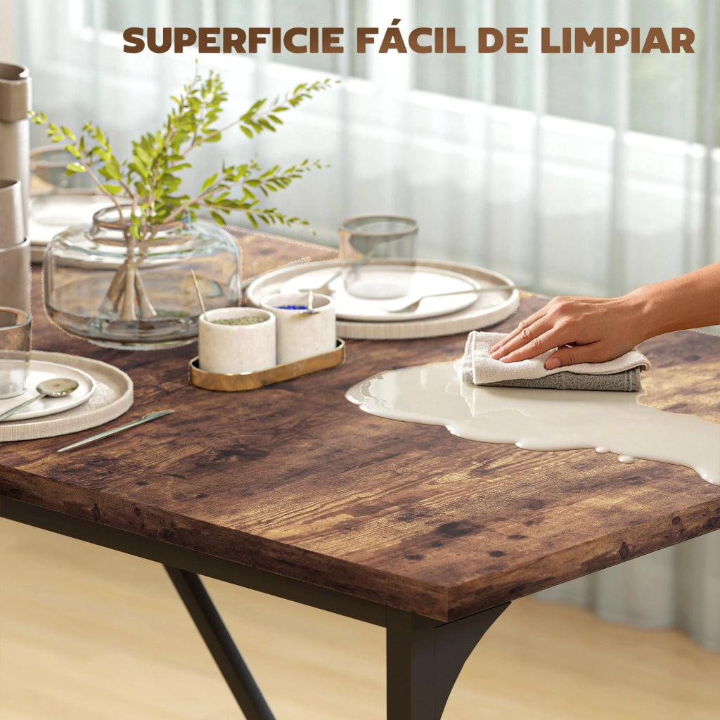 Tavolo da Pranzo Rettangolare Allungabile per 6-8 Persone ¨C Minimal ¨C Legno Massello Effetto Rovere Antracite 180x80x75,5 cm