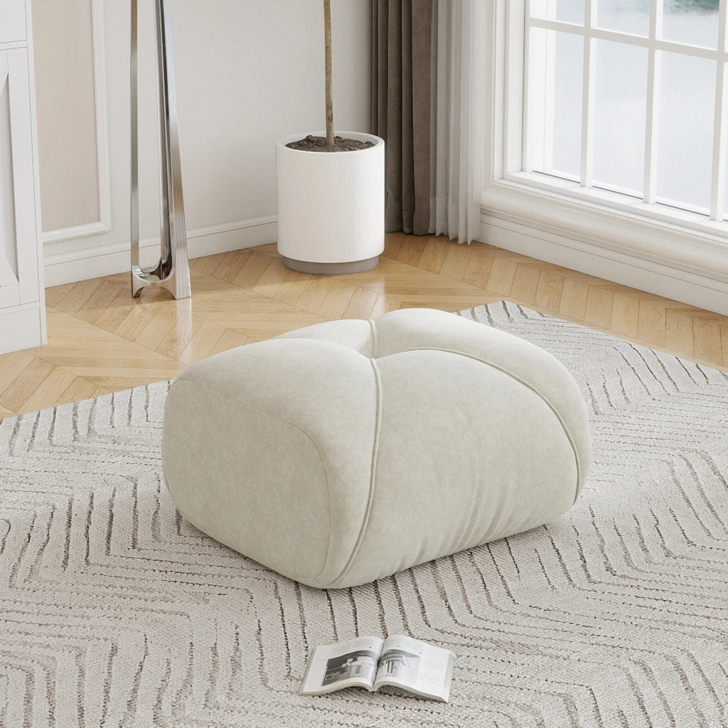 Pouf in ciniglia beige chiaro
