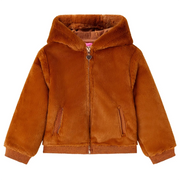 Giacca con Cappuccio per Bambini Pelliccia Sintetica Cognac 92 14044