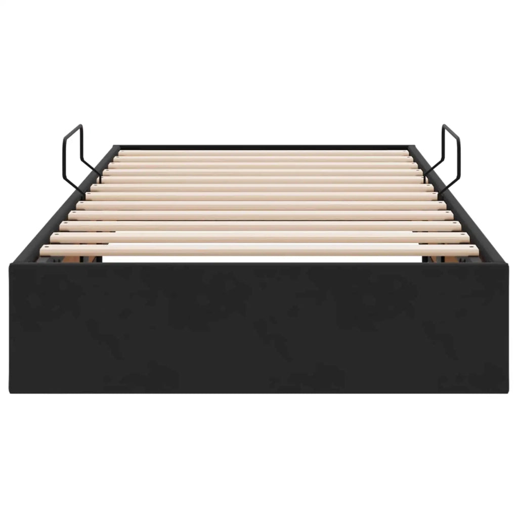 Letto ottomano con archiviazione Nero 90 x 190 cm Velluto 3442852