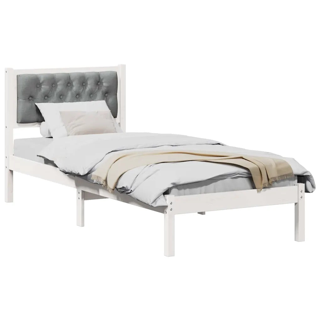 Letto singolo | Letto per adulti | Struttura del letto Grigio chiaro 90 x 200 cm Pino massello