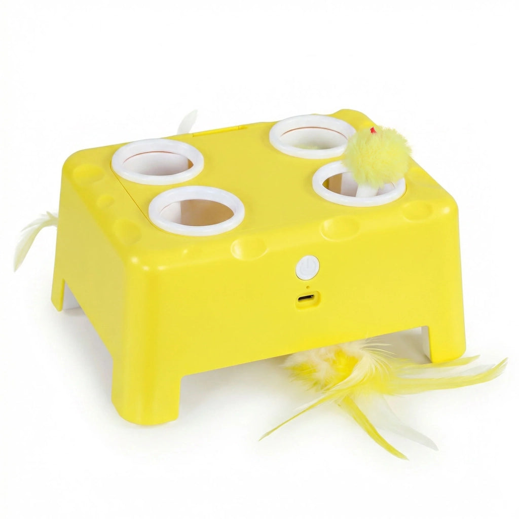 Giocattolo interattivo per gatti da interno 18.8 x 14 x 6 cm 3 modalità interattive riposo intelligente moderno in abs giallo 21_0007824