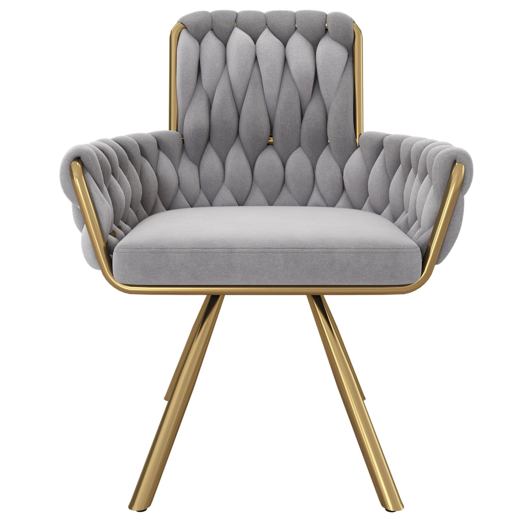 SEDIA Girevole 360° in velluto grigio Set da 6 pezzi