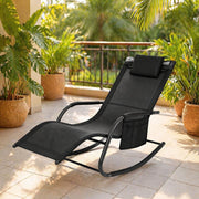 SEDIA A DONDOLO 152x83x62 cm Metallo e poliestere Nero